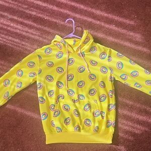 Yellow Kids Hoodie with Colorful Pattern